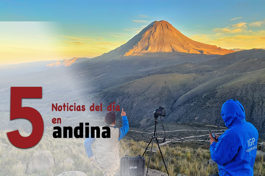 Las 5 del día: presidente Castillo inaugura en Arequipa el Observatorio Vulcanológico del Sur